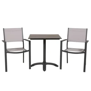 Matgrupp Venture Home Colorado Cafébord 70x70 cm Ebenholts med 2st Copacabana Stolar