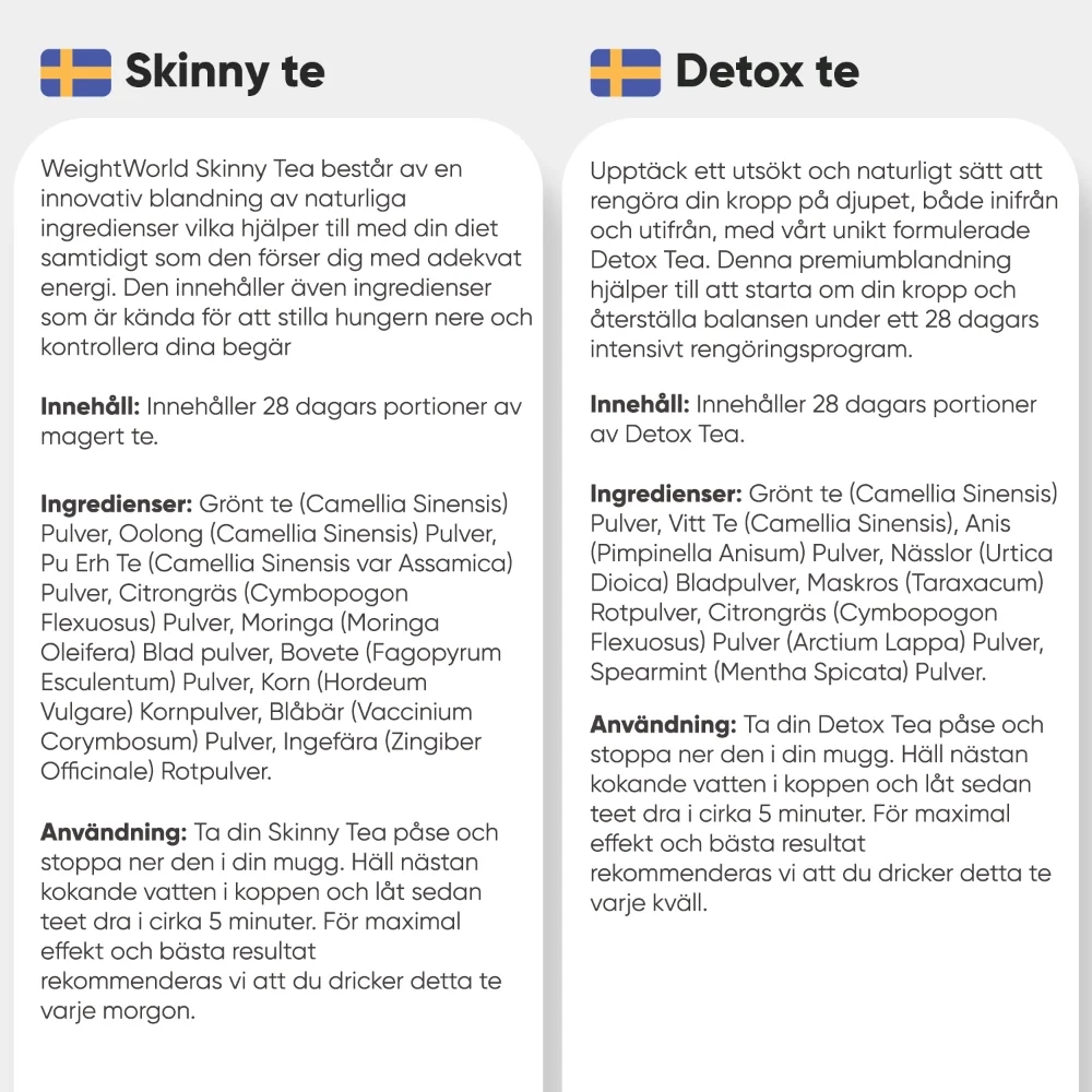 Skinny Te och Detox Te paket