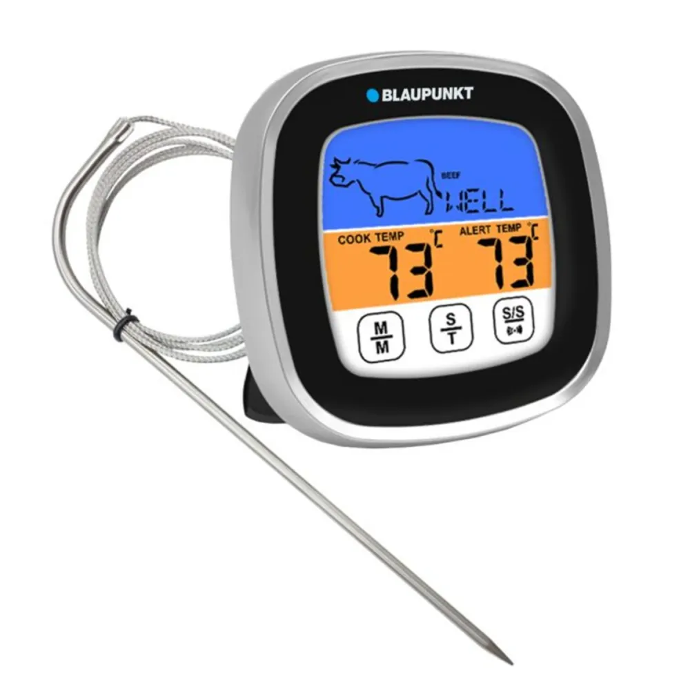 Blaupunkt FTM501 Numeric Termometer Grilltermometer Med 5 Tillagningsnivåer Och 8 Typer Av Kött Kökstermometer Från -20 Ti...