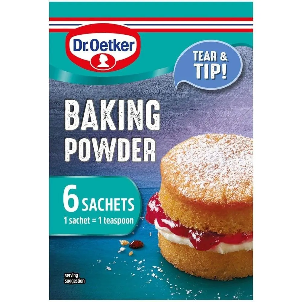 6 påsar bakpulver