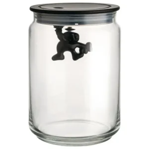 Alessi Köksförvaringsburk GIANNI 900 ml, midnight lock, glas
