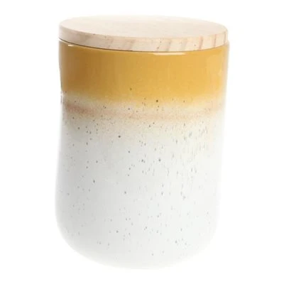 Citron Keramikburk Med Trälock - 16,4 Cm, H 16,4 Cm, Dia. 12,4 Cm