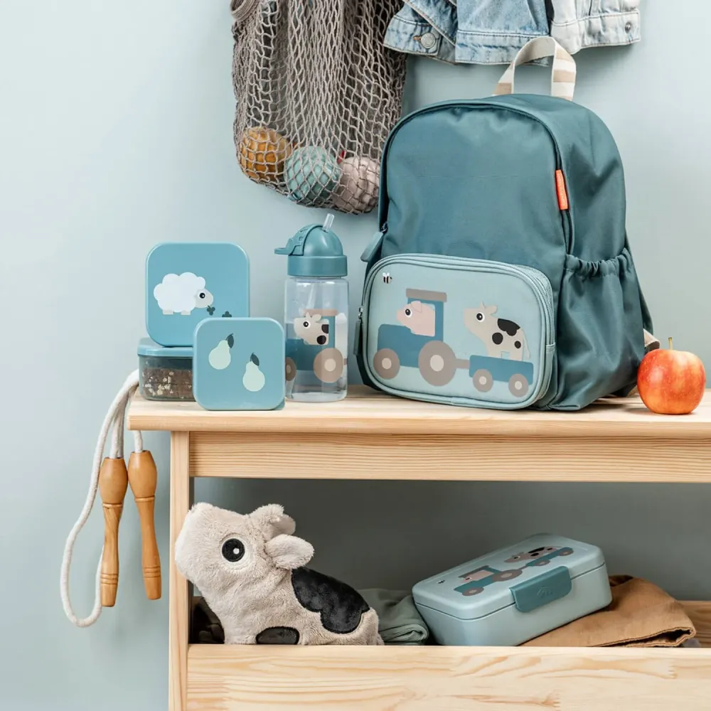 DonebyDeer Tiny Farm Blue Dricksburk Med Strån 350 Ml