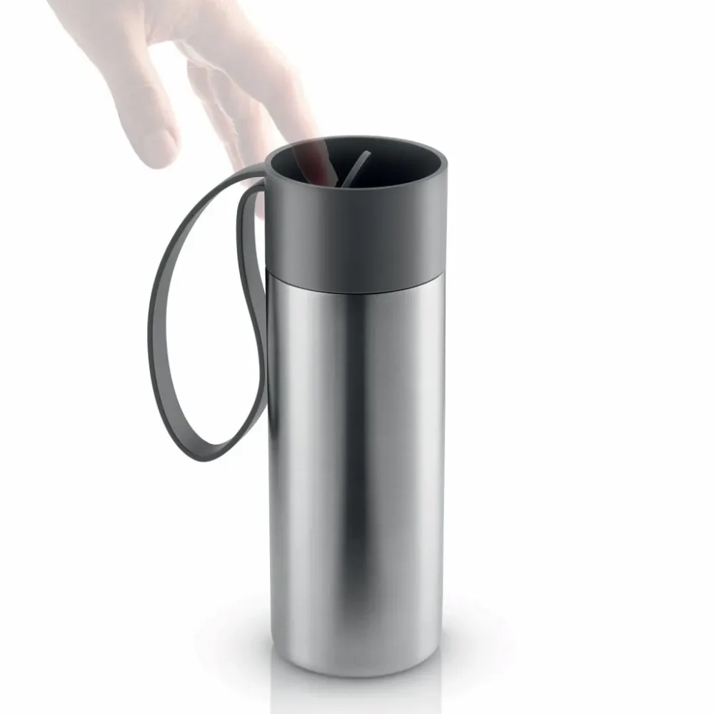 Eva Solo Termosmugg TO GO 350 ml, grått lock, rostfritt stål
