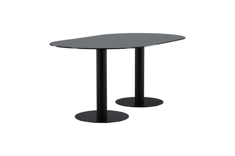 Matbord Venture Home Pillan Ovalt 100x180 cm Kolsvart Glas Marmor
