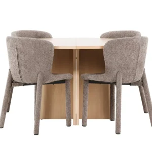 Matgrupp Venture Home Strada Runt 120/170 cm Snö med Astoria Stolar