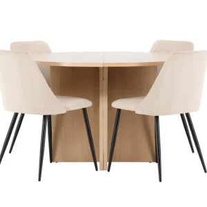 Matgrupp Venture Home Strada Runt 120/170 cm med Night Stolar