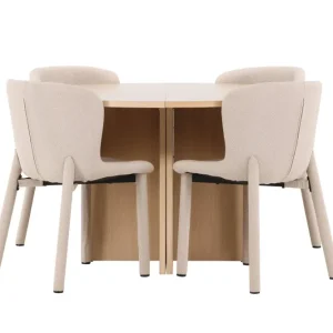 Matgrupp Venture Home Strada Runt 120/170 cm Pärla med Astoria Stolar