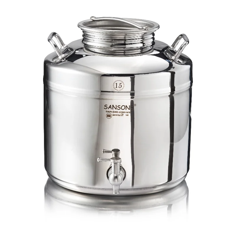 Sansone F015EU-AQ rostfri vattenbehållare 15 liter med tappkran