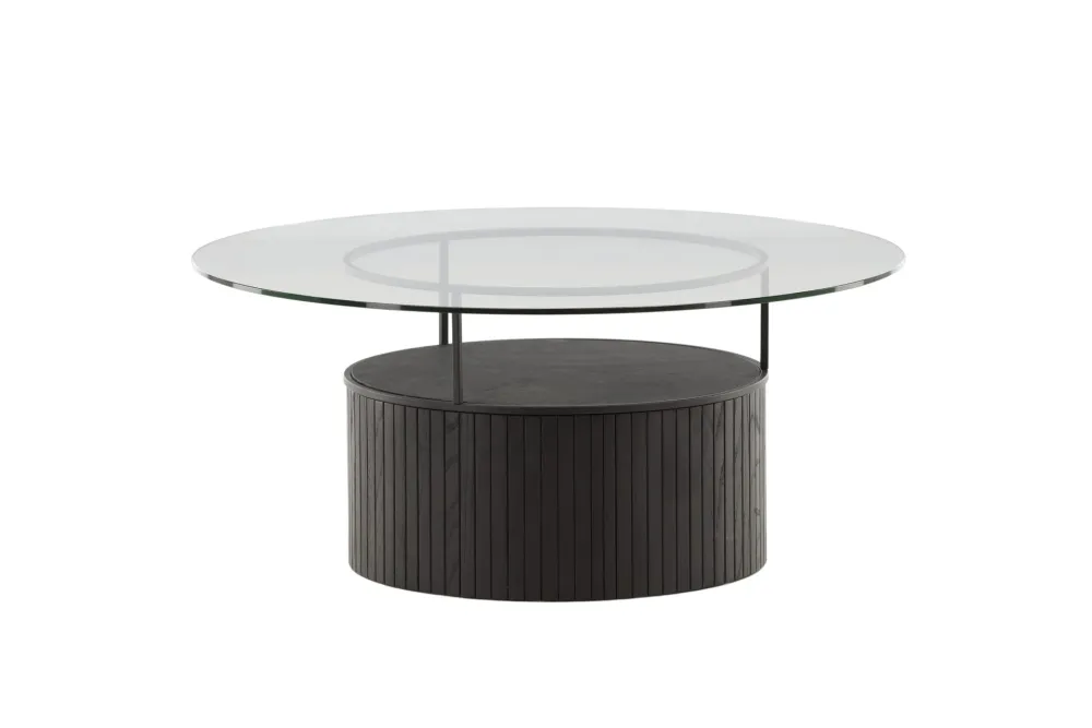 Soffbord Venture Home Bovall Runt Ebenholts / Klarglas Commuting