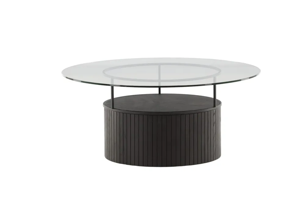 Soffbord Venture Home Bovall Runt Ebenholts / Klarglas Commuting