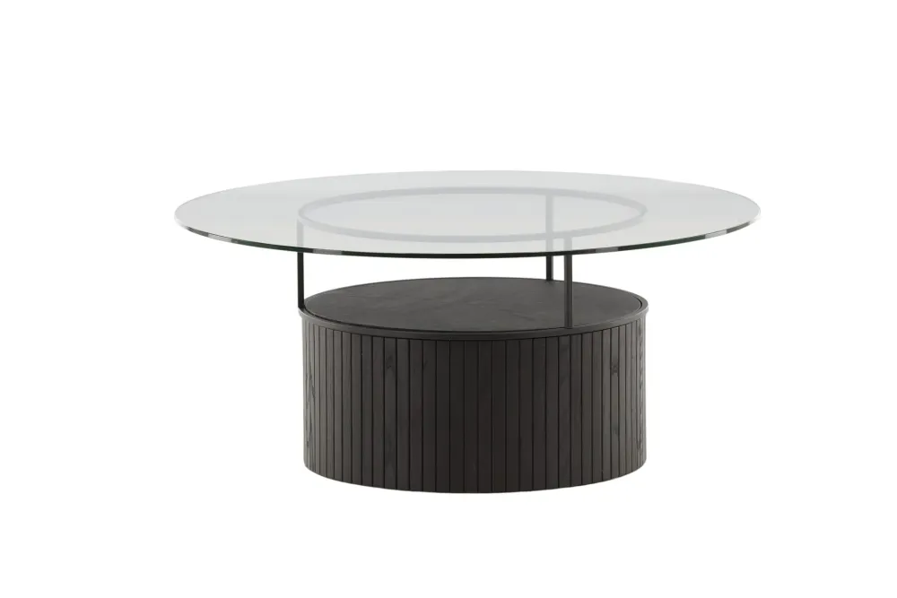 Soffbord Venture Home Bovall Runt Ebenholts / Klarglas Commuting
