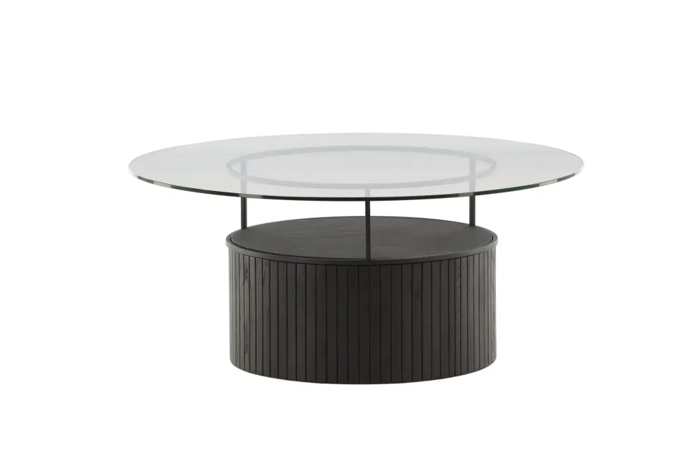 Soffbord Venture Home Bovall Runt Ebenholts / Klarglas Commuting