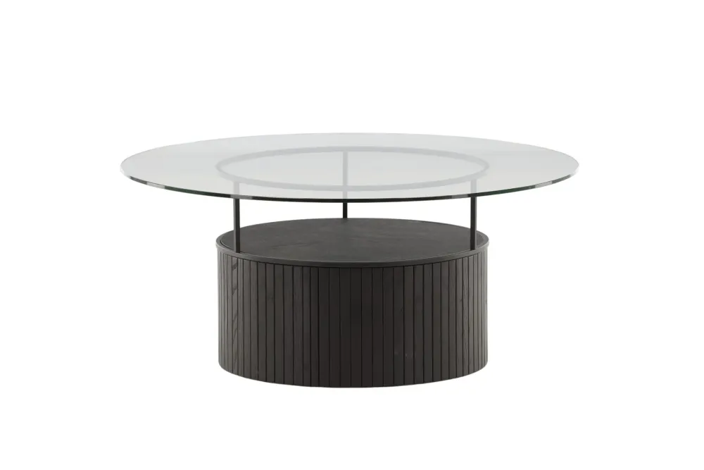 Soffbord Venture Home Bovall Runt Ebenholts / Klarglas Commuting