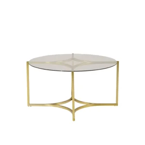 Soffbord Venture Home Kivik Runt 90 cm Glas / Borstad Antique finish