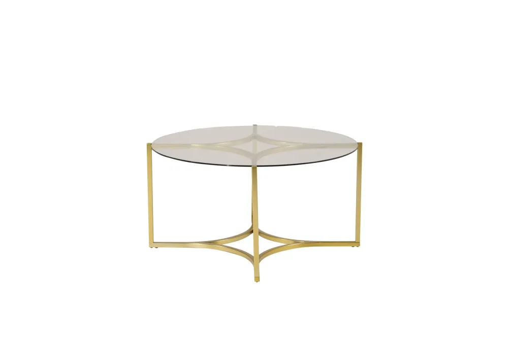 Soffbord Venture Home Kivik Runt 90 cm Glas / Borstad Antique finish