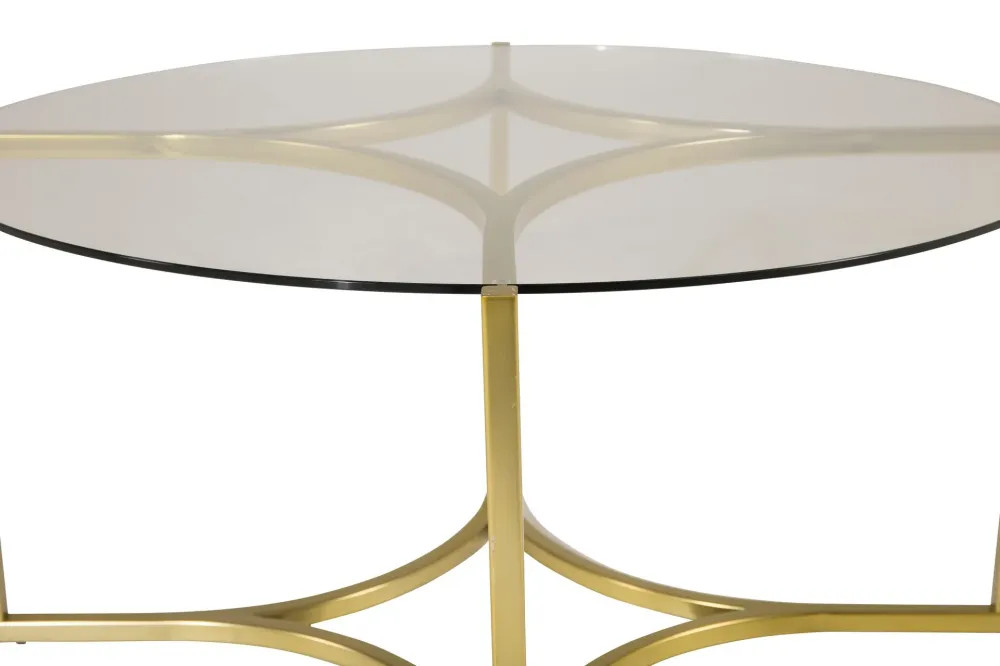 Soffbord Venture Home Kivik Runt 90 cm Glas / Borstad Antique finish