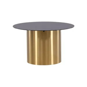 Soffbord Venture Home Ystad Runt 80 cm Rökt Glas / Golden metal