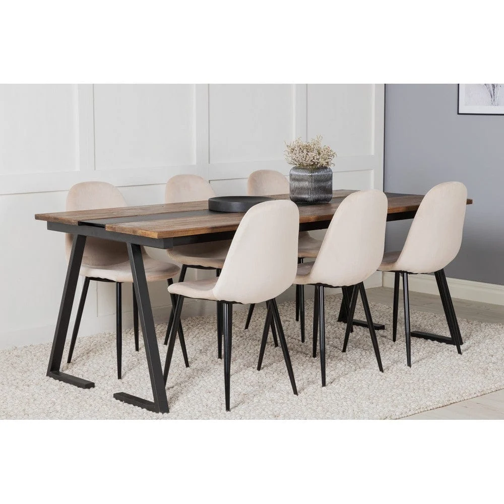 Venture Home Matstol Polar Sammet twin-pack Beige