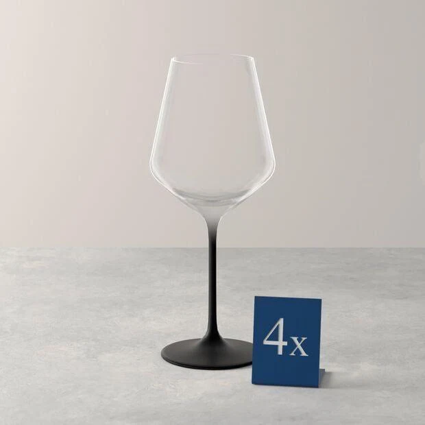 Villeroy & Boch Manufacture Rock Rödvinsglas 47 cl 4 Pack Onyx
