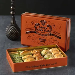 Cafer Erol Special Turkish Mixed Baklava, Orange Tin Box - 40.56oz