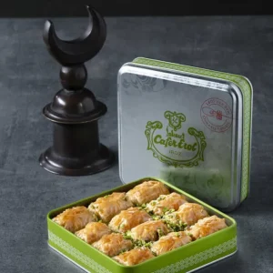 Cafer Erol Turkish Baklava med pistasch, Green Tin Box - 21.16oz