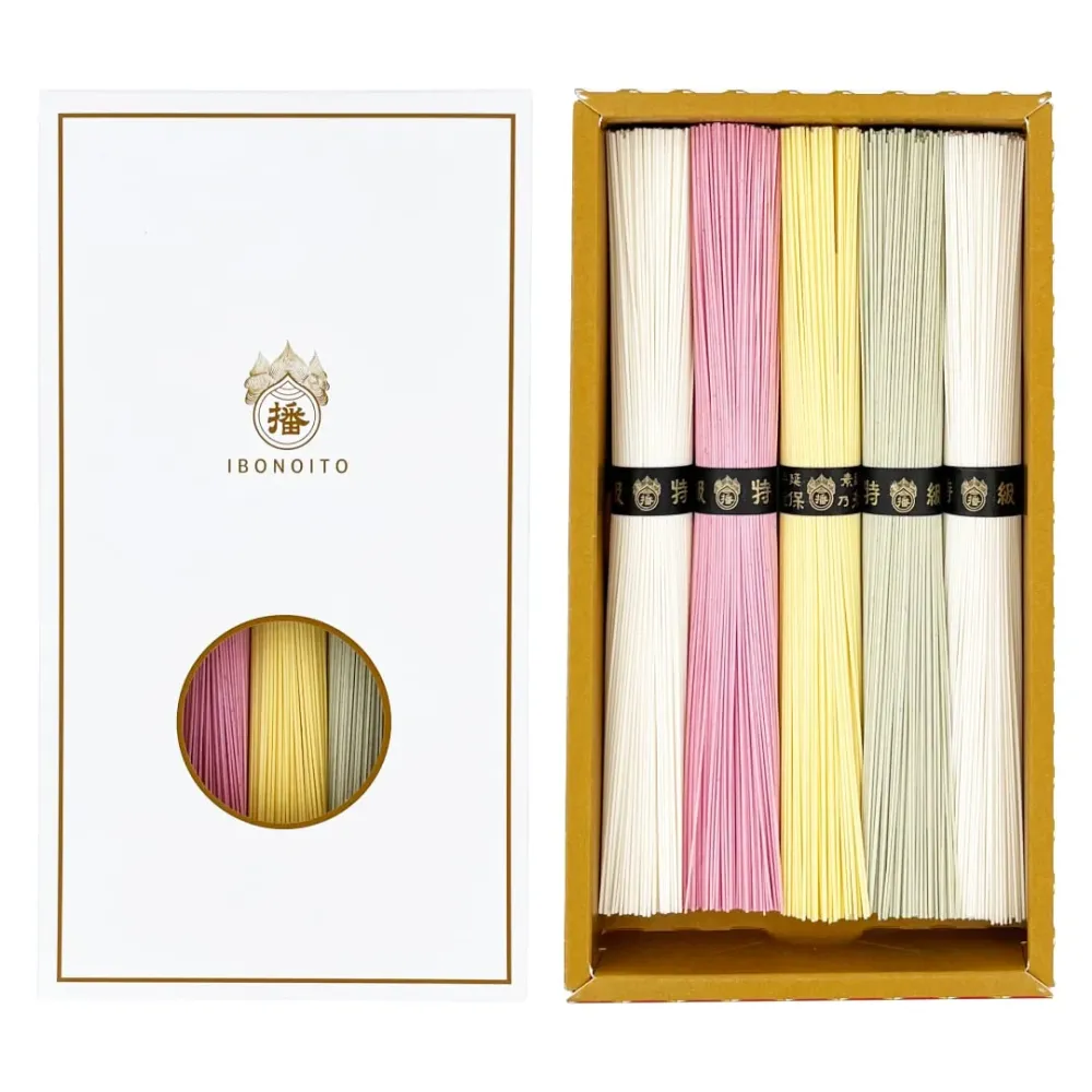 Ibonoito Somen Nudlar Premium Färgglad Hana Gåvoförpackning 250g x 5