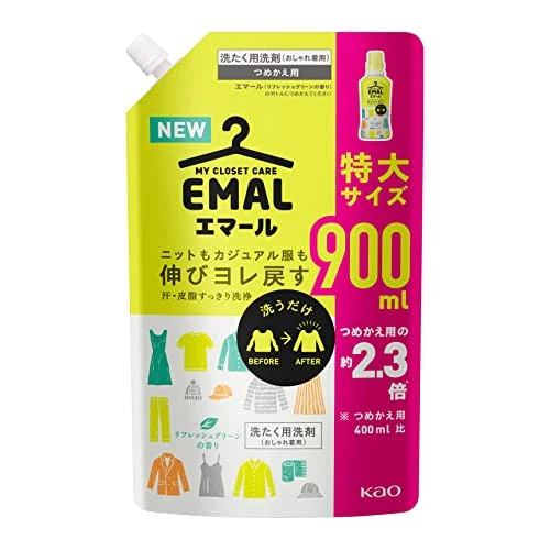 Kao EMAL Tvättmedel Flytande Refill Grön Doft 900ml