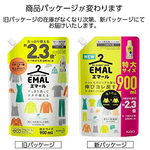 Kao EMAL Tvättmedel Flytande Refill Grön Doft 900ml