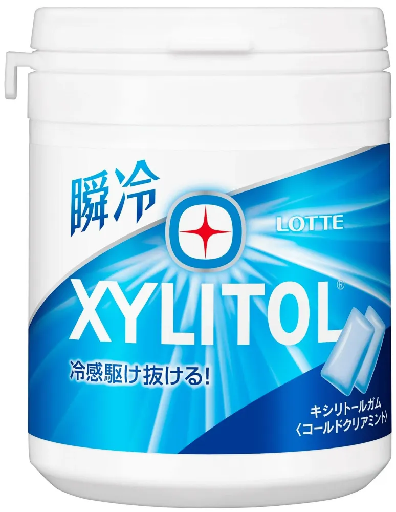 LOTTE XYLITOL Tuggummi Instant Cold Clear Mint Familjeflaska 143g
