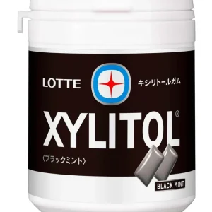 LOTTE Xylitol Tuggummi (Svart Mint) Familjeflaska 143g