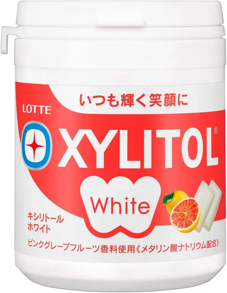LOTTE XYLITOL Tuggummi White (Rosa Grapefrukt) Familjeflaska 143g