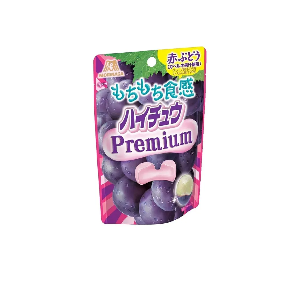 Morinaga Hi-Chew Premium Röd Druva Mjukgodis Lyxig Fruktsmak 35g