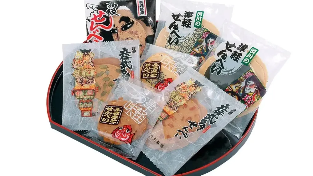 Shibukawa Seika Neputa Senbei presentask 40 st Aomori-specialitet