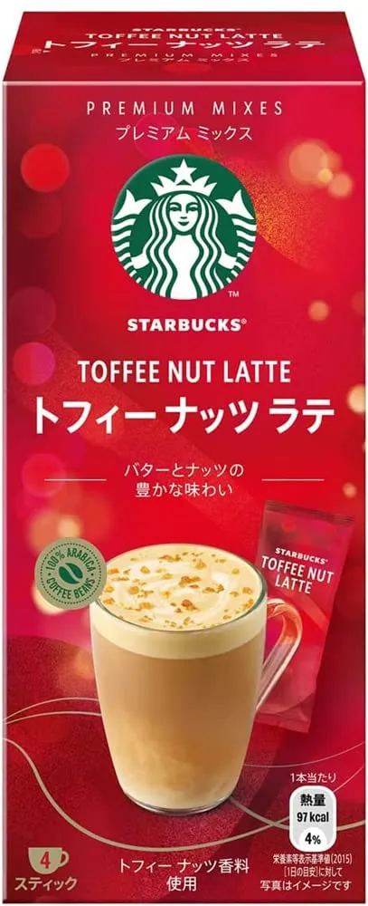 Starbucks Toffee Nut Latte Premium Mix 86g (4 Sachets) 100% Arabica