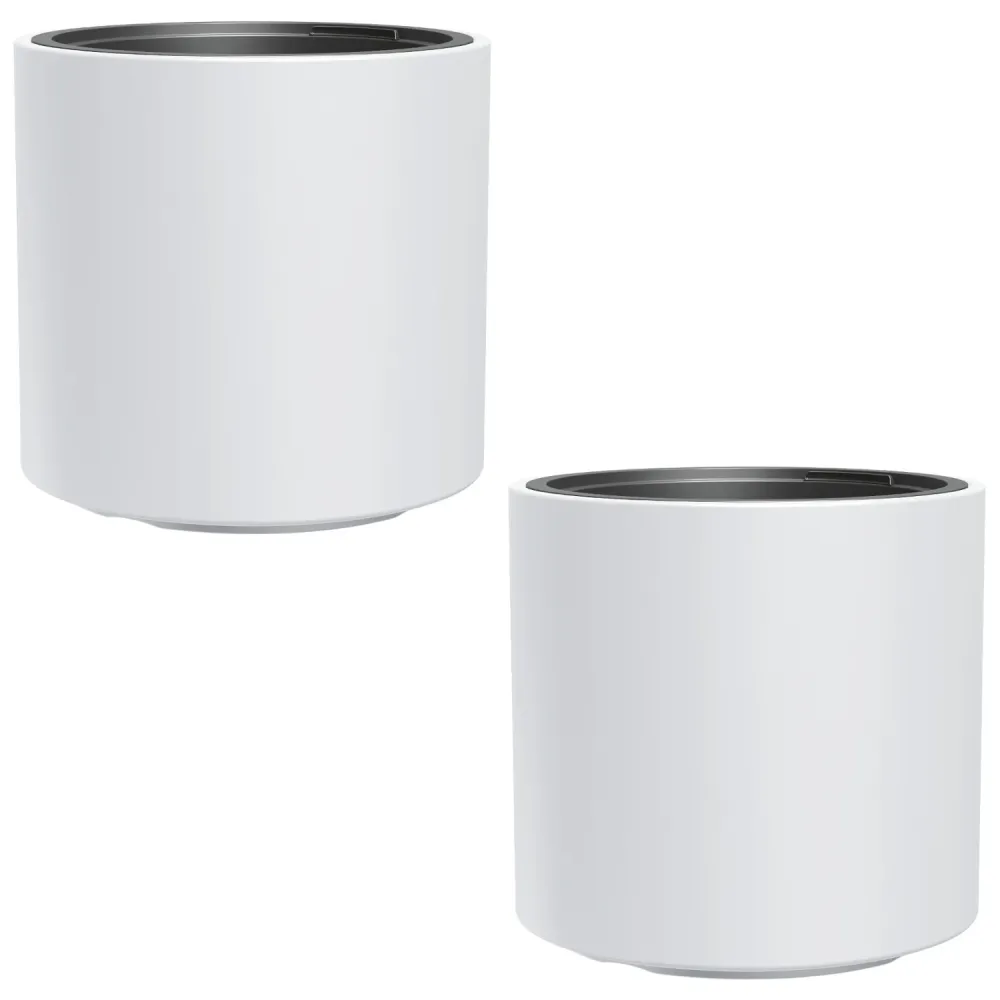 HEOS frostsäker blomkruka, pärla, med insats, volym 31L, frostad, DBHER470, 2 st
