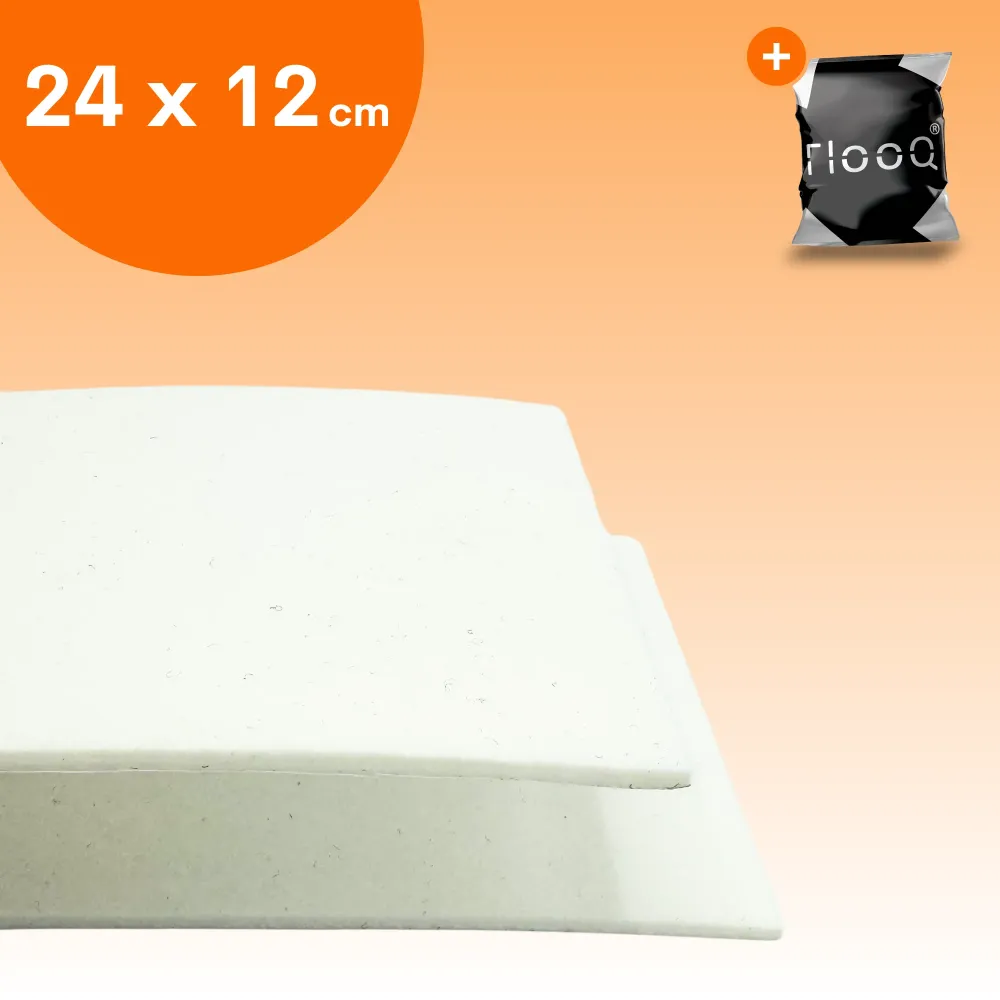 FLOOQ Anti Skrap Självhäftande Möbelfilt Vit - 24 x 12 cm - 3 mm tjock