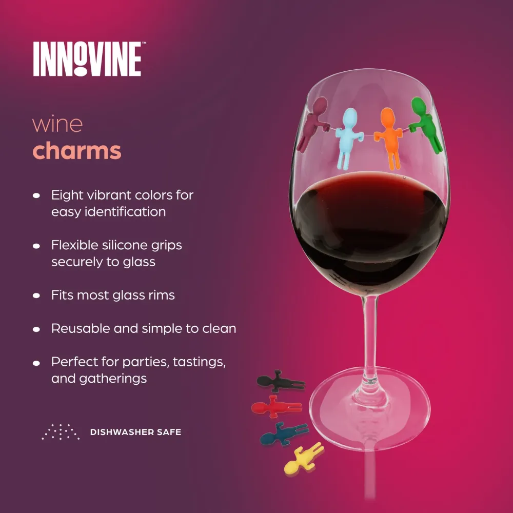 Vintillbehör FunNordic Silikonmarkörer för vinglas (8-pack) från Innovine™