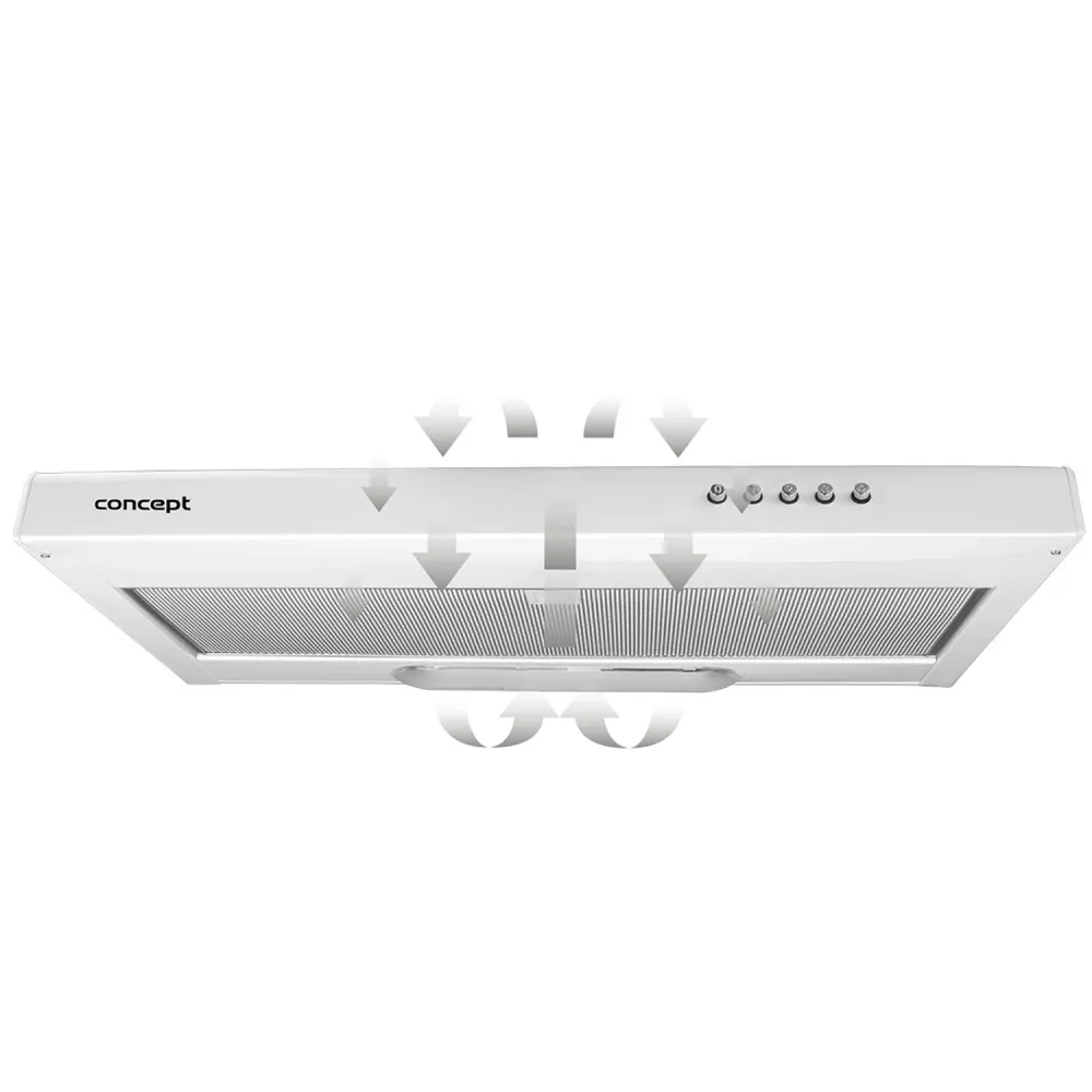 Huva under skåp 60cm Concept OPP2060WH krita med fettfilter