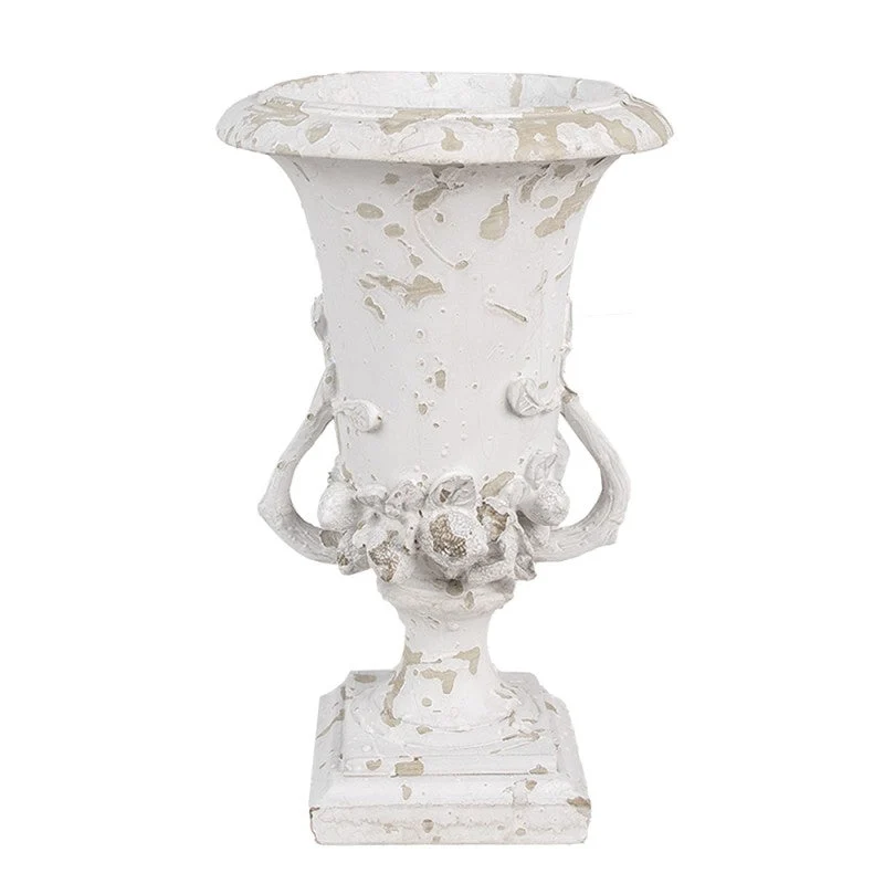 Blomkruka Pokal Vit Buff Polyresin (B/D/H) Ø 19x28 cm