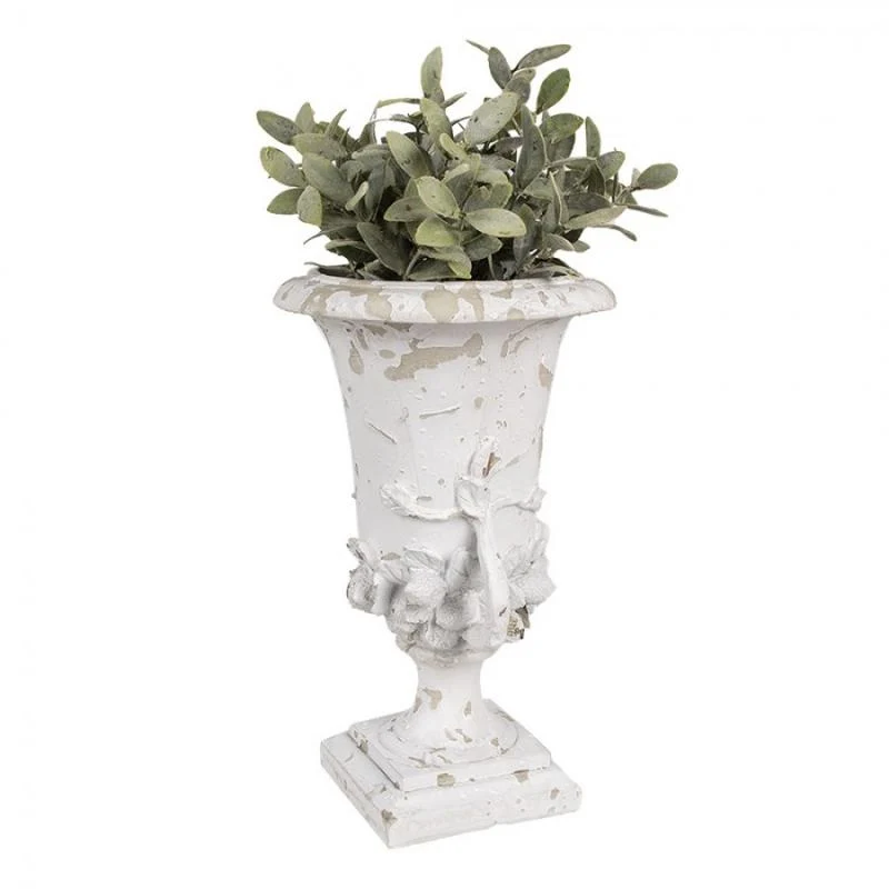 Blomkruka Pokal Vit Buff Polyresin (B/D/H) Ø 19x28 cm