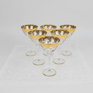 Italienskt Kristallglas - Cocktailglas - Coppa Magnific Amalfi Oro - 24k