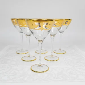 Italienskt Kristallglas - Cocktailglas - Coppa Magnific Veneziano Oro - 24k