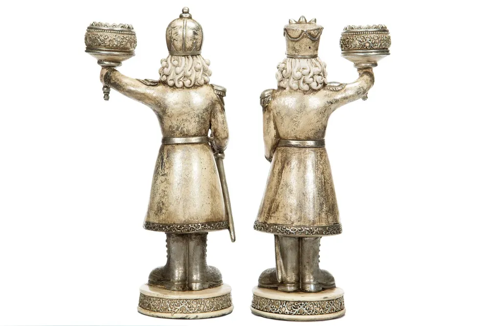 Juldekoration Nötknäppare ljusstake Mix Champagne 35cm pair-set