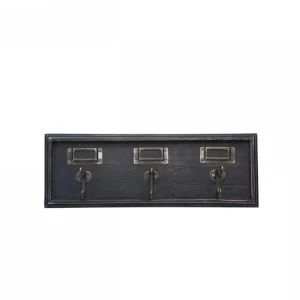 Klädhängare med 3 krokar H13.5 / L37.5 / B9 cm antik grafit