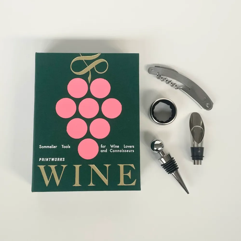 Presentlåda med vintillbehör | Corkscrew & Foil Cutter Included