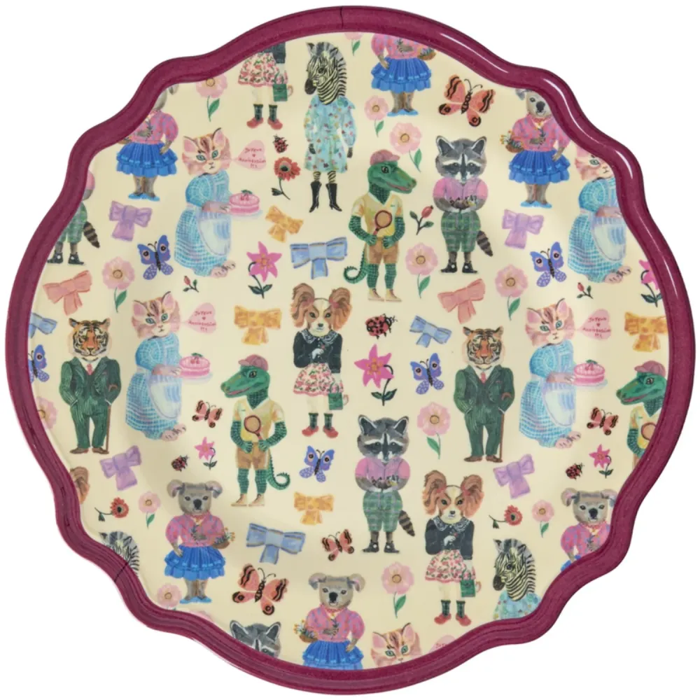Rice Nathalie Lété Theme Bordeaux Melamine Timeless Middagstallerken