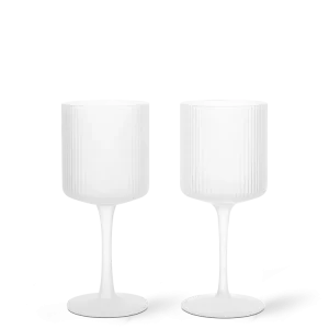 Ripple White Wine Glasses - Adjust 2 - Frosted