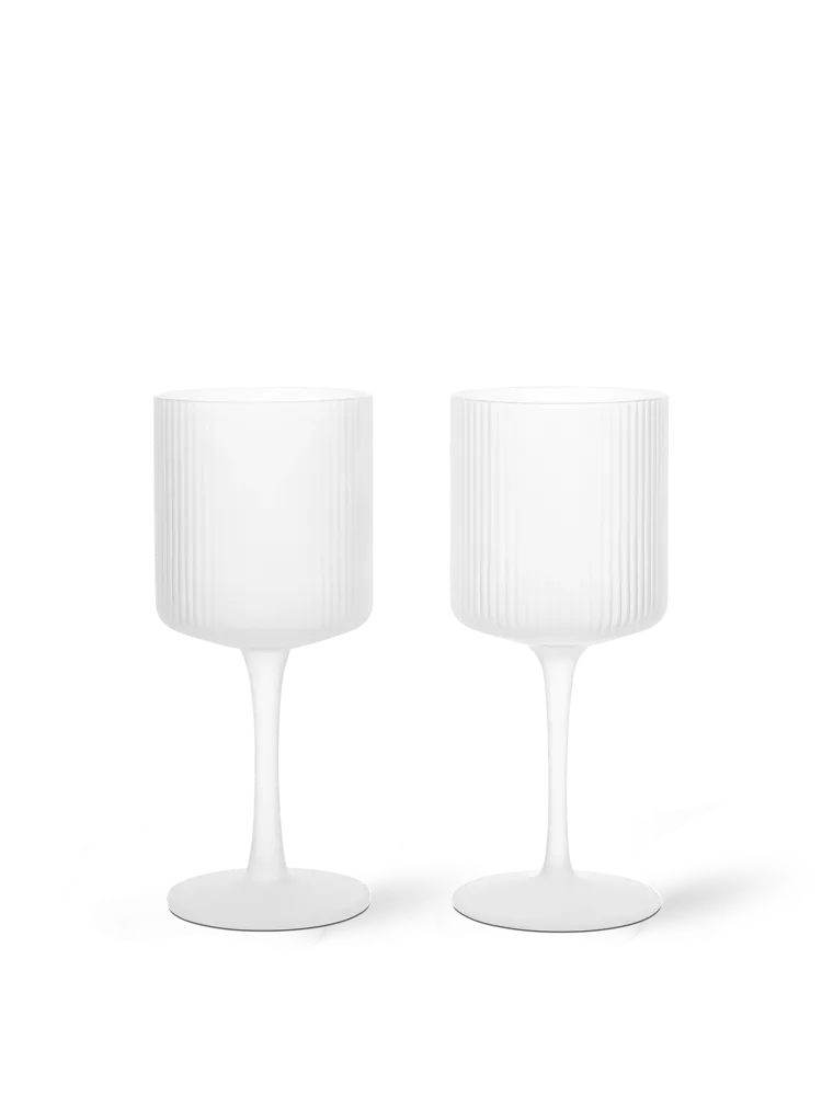 Ripple White Wine Glasses - Adjust 2 - Frosted