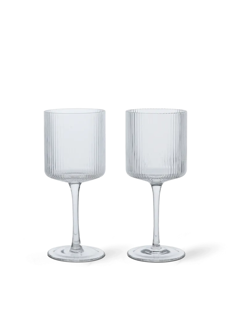 Ripple White Wine Glasses - Place 2 - Clear